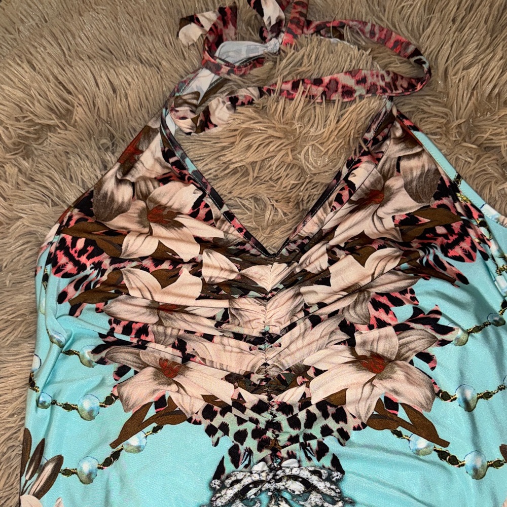 VENUS Aqua Floral Maxi Dress